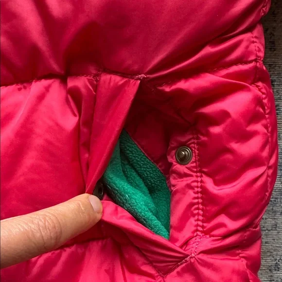 Mini Boden Red Convertible Jacket with Green Polka Dot Lining - Size 4-5 - Picture 7 of 12